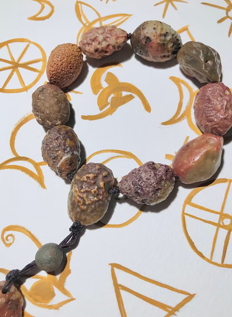 蒙古嘉吉灘紅棕色瑪瑙編織手鍊