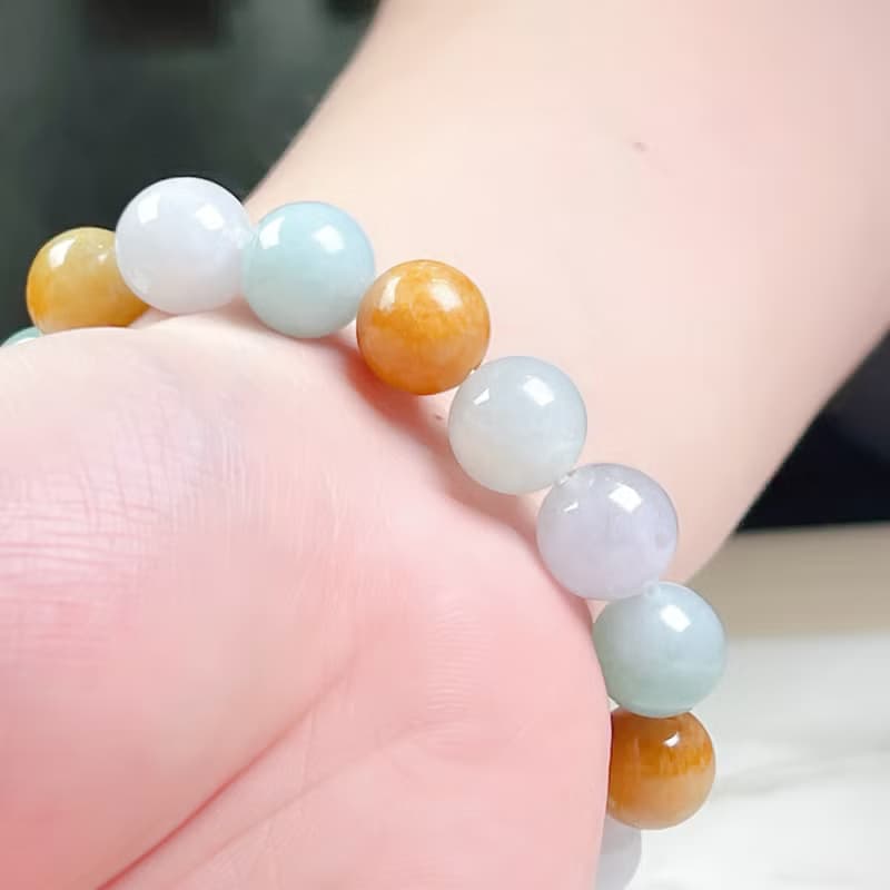 多彩翡翠手珠手鍊 | 天然緬甸玉A貨翡翠 |  送禮