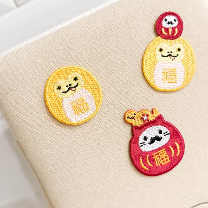 【巳蛇】蛇年 金幣達摩|燙貼|刺繡貼紙|撕開即貼