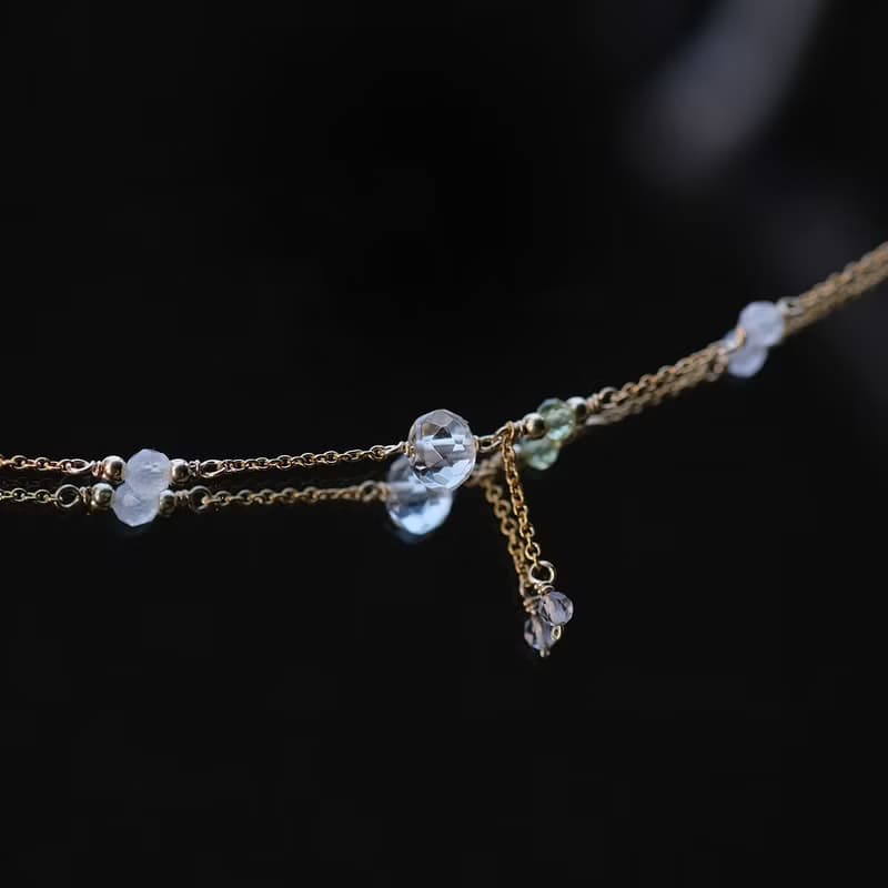 光陰年輪-黃水晶橄欖石茶晶月光石手鍊