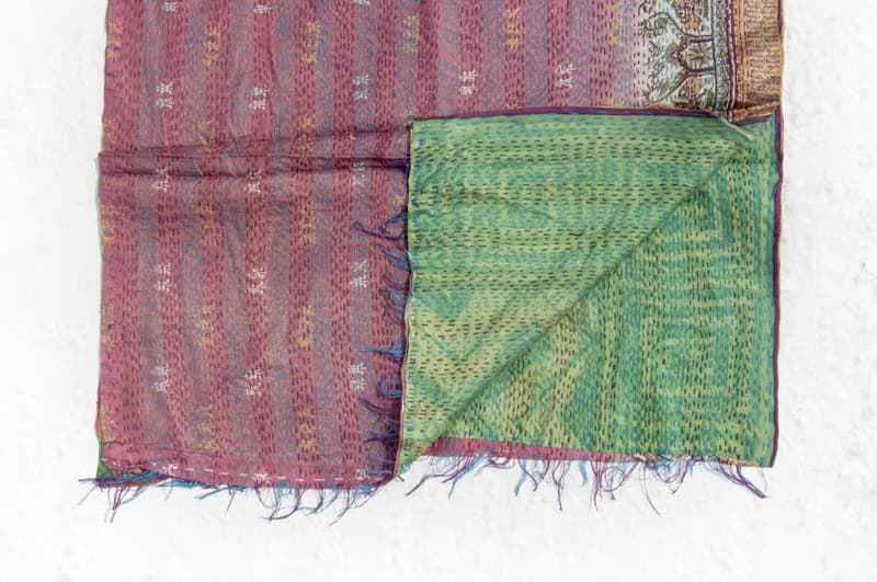 手工縫紗麗布絲巾/絲綢刺繡圍巾/印度絲綢刺繡絲巾-印度大象花朵