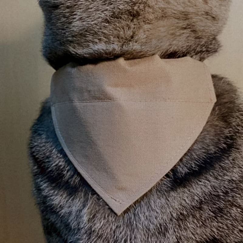 簡約手工定制貓項圈 Khaki Brown Bandana Breakaway Cat Collar