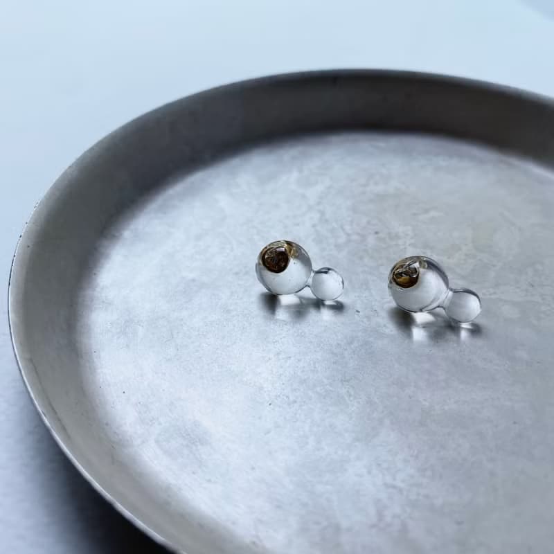 Pinkoi 限定 玻璃水滴耳環 耳針 耳夾