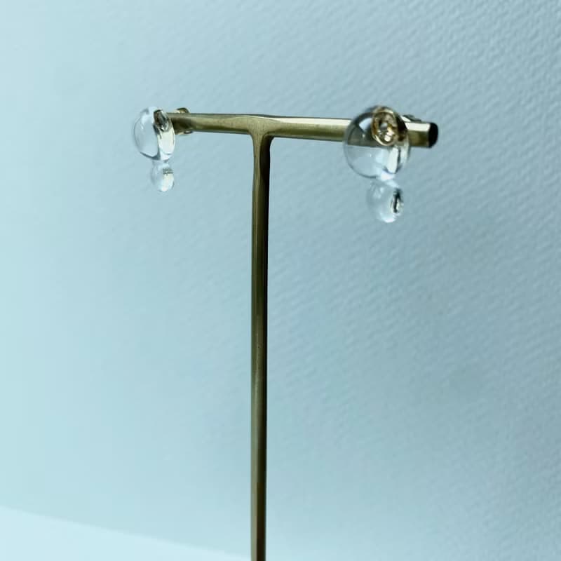 Pinkoi 限定 玻璃水滴耳環 耳針 耳夾