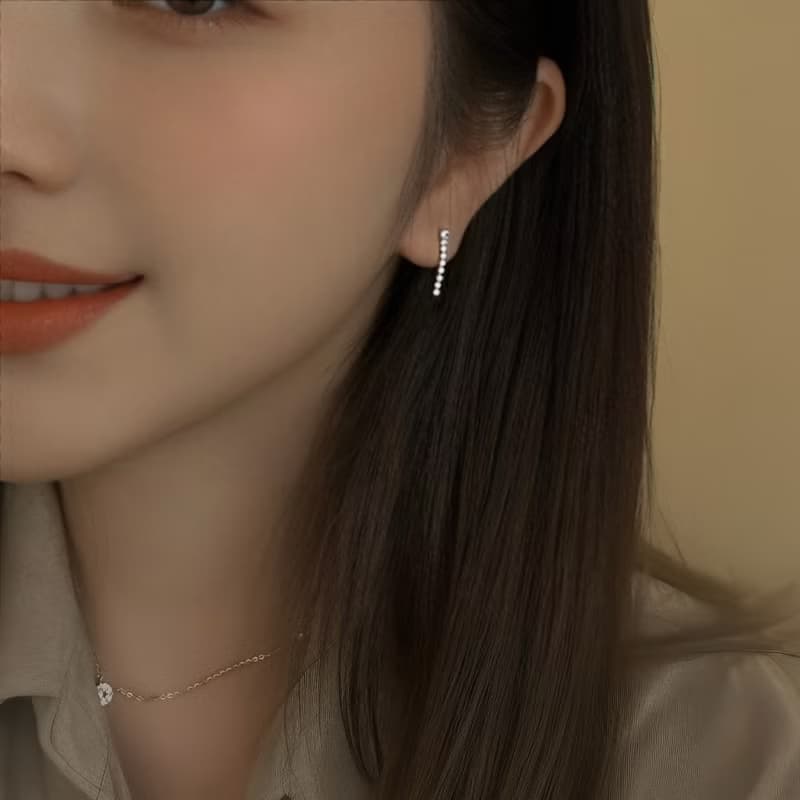 微光耳釘 | 純銀 | 免運 | Belinda輕珠寶