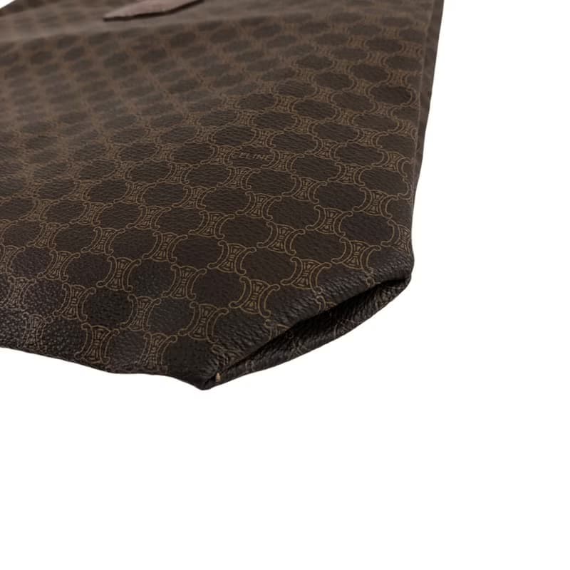 【 日本直送　名牌中古包 】CELINE セリーヌ マカダム トートバッグ ブラウン ブラゾン型押し PVCレザー vintage ヴィンテージ 5ivy2t