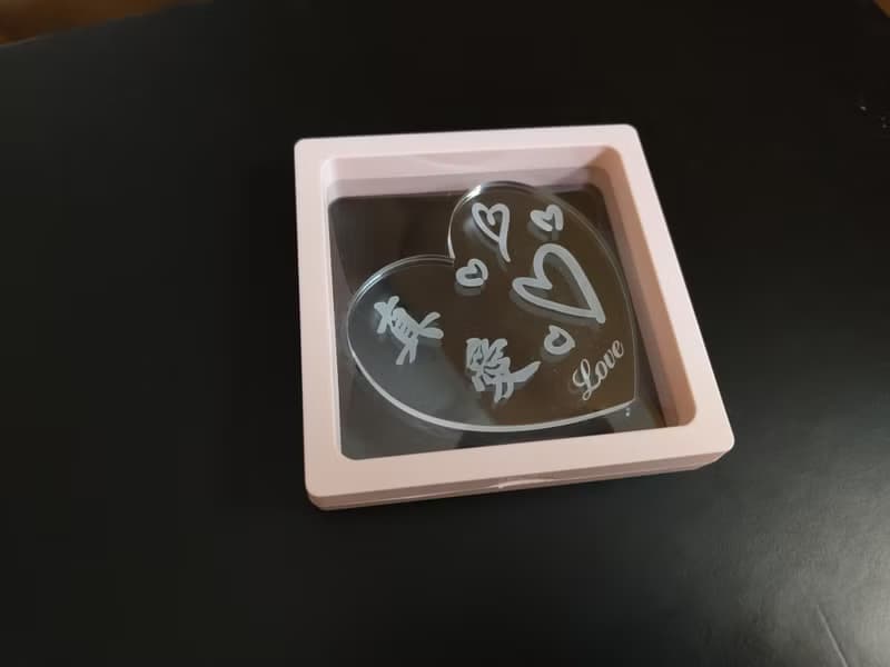 水晶膠片杯墊 真愛  連精美展示盒