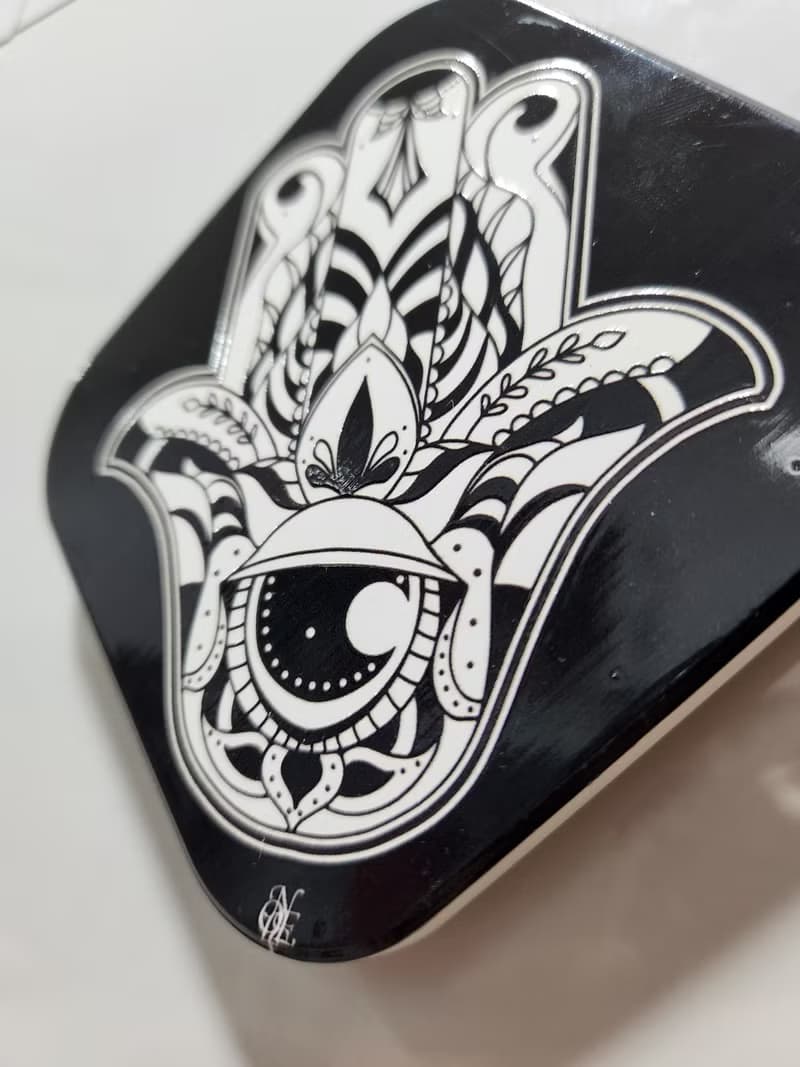 法蒂瑪之手 晶雕鶯歌陶瓷杯墊 防護邪惡之眼