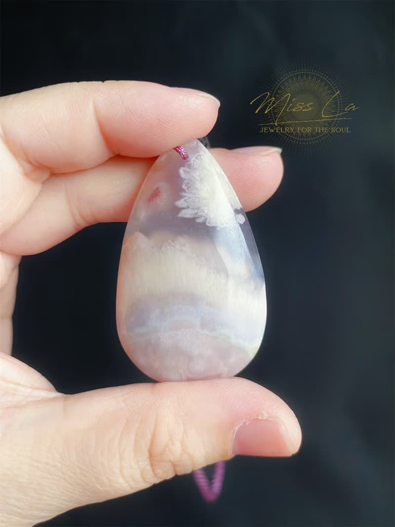 櫻花瑪瑙 翡翠 療癒系 水滴 水晶 琉璃 包掛 禮物 設計款