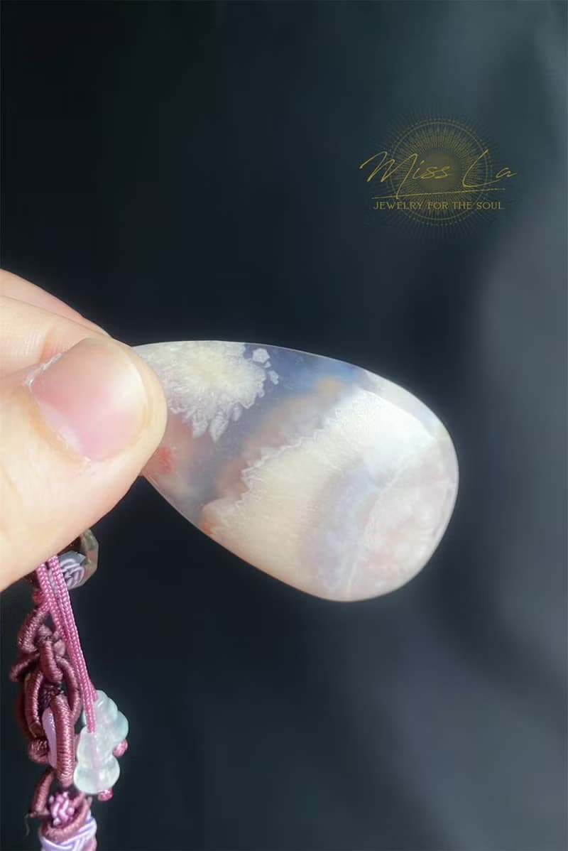 櫻花瑪瑙 翡翠 療癒系 水滴 水晶 琉璃 包掛 禮物 設計款