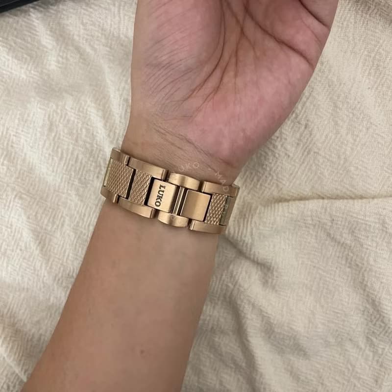Apple Watch 菱格紋霧面不鏽鋼金屬錶帶 男款女款