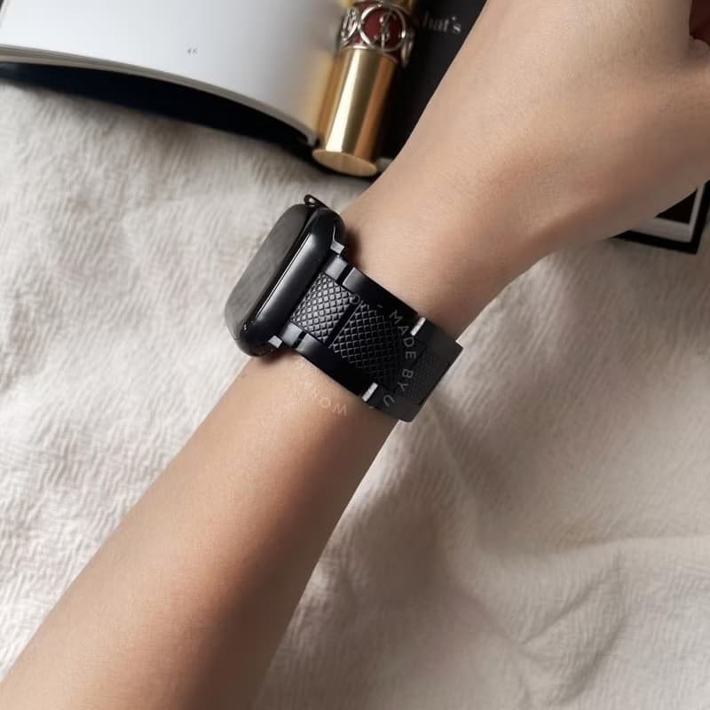 Apple Watch 菱格紋霧面不鏽鋼金屬錶帶 男款女款