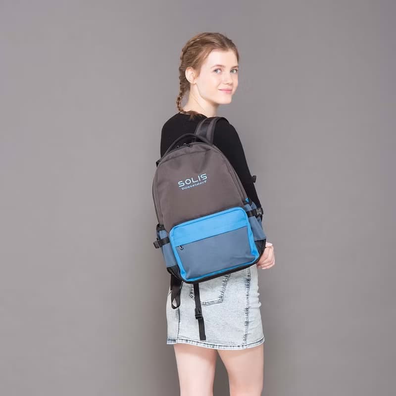 Solis Ones系列13吋電腦後背包-鵲灰藍-可套行李箱拉桿