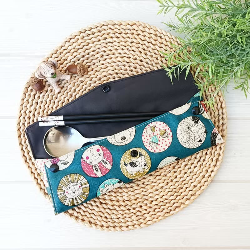 【防水餐具袋】動物剪影 / 可展開清洗