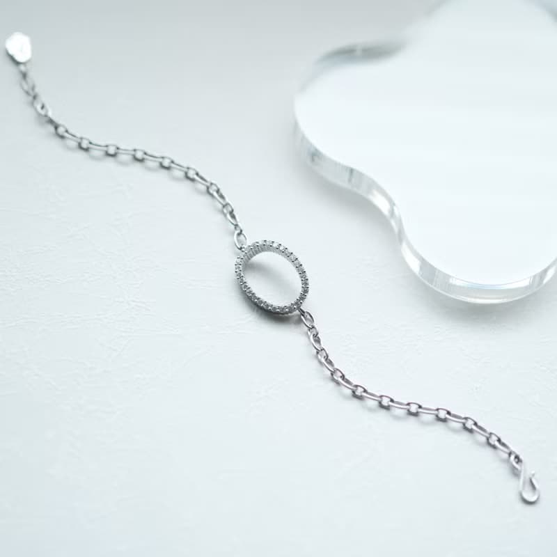 ストーン オーバル ブレスレット シルバー925