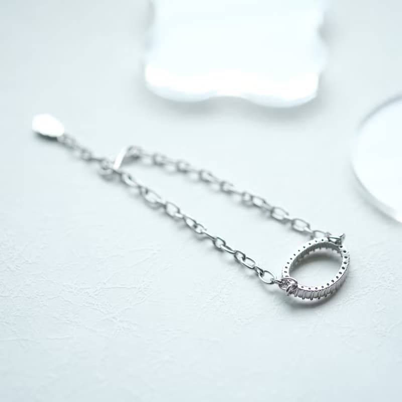 ストーン オーバル ブレスレット シルバー925