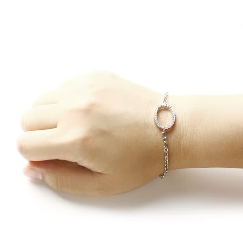 ストーン オーバル ブレスレット シルバー925