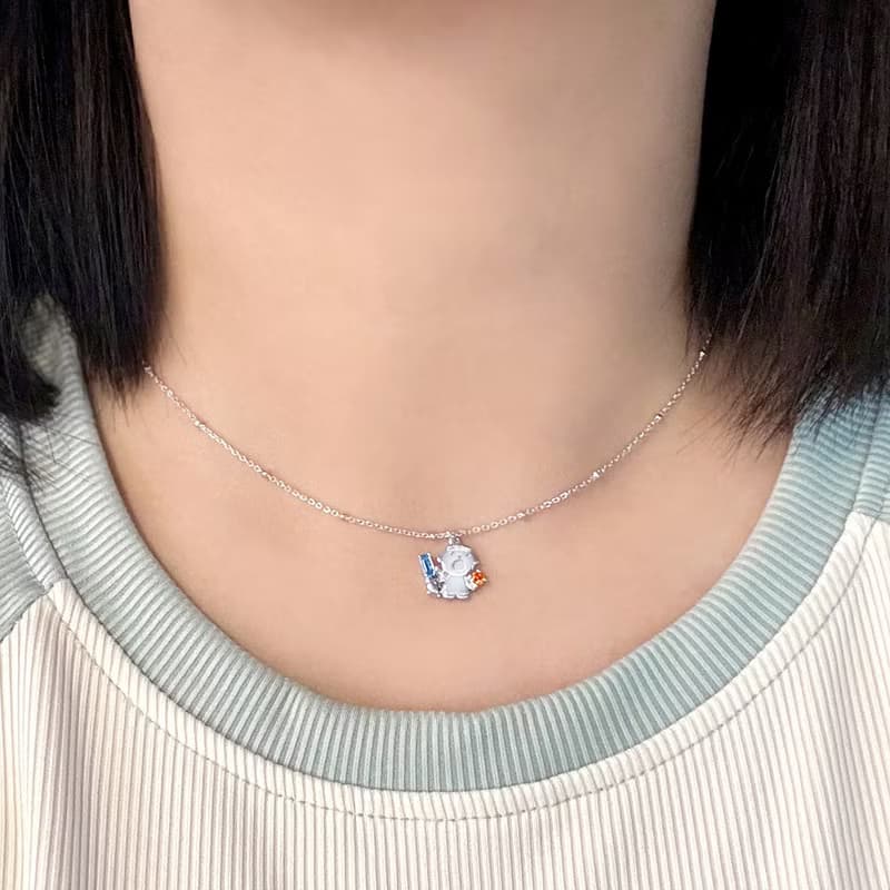 Minna No Tabo經典系列-大寶晶鑽純銀項鍊