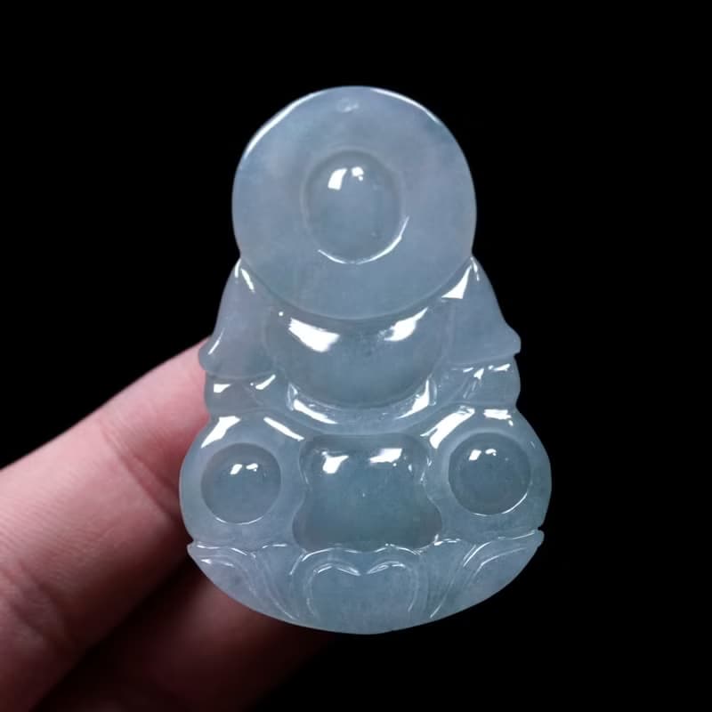 冰種翡翠精雕寶瓶觀音菩薩 | 天然緬甸玉翡翠A貨 | 送禮