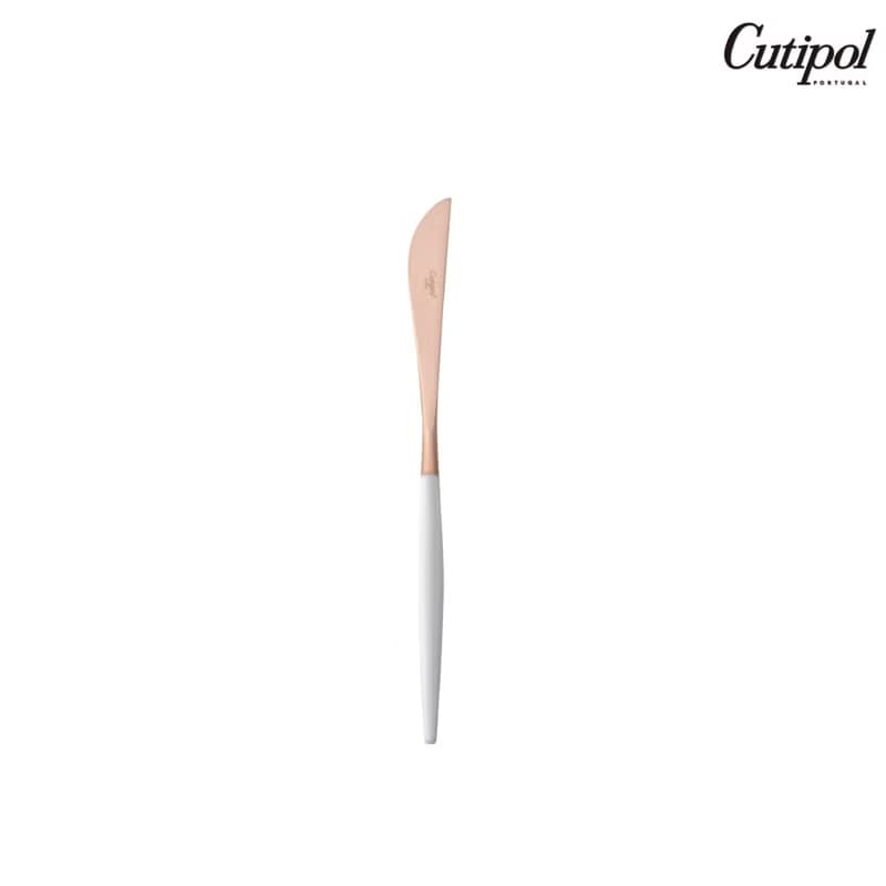 葡萄牙Cutipol GOA系列白玫瑰金22cm主餐刀