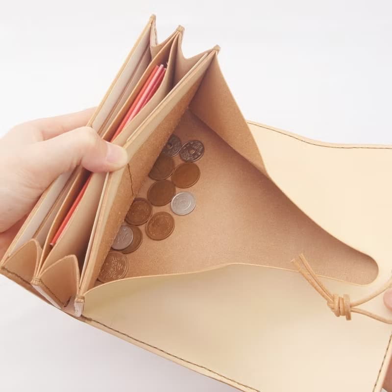 長財布【void/ぼいど】ヌメ革 大容量 お財布ショルダー 手縫い 手作り