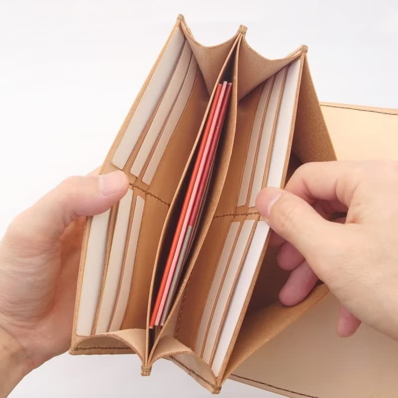 長財布【void/ぼいど】ヌメ革 大容量 お財布ショルダー 手縫い 手作り