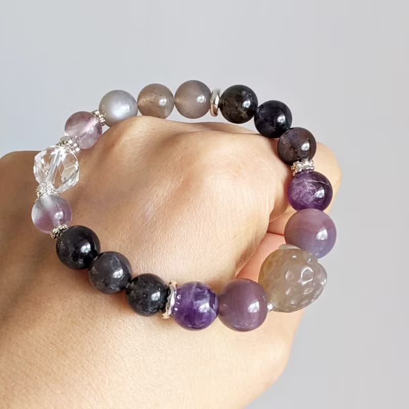 水晶礦石手串 手鍊 草莓 藍紫莓果色系 獨家設計款