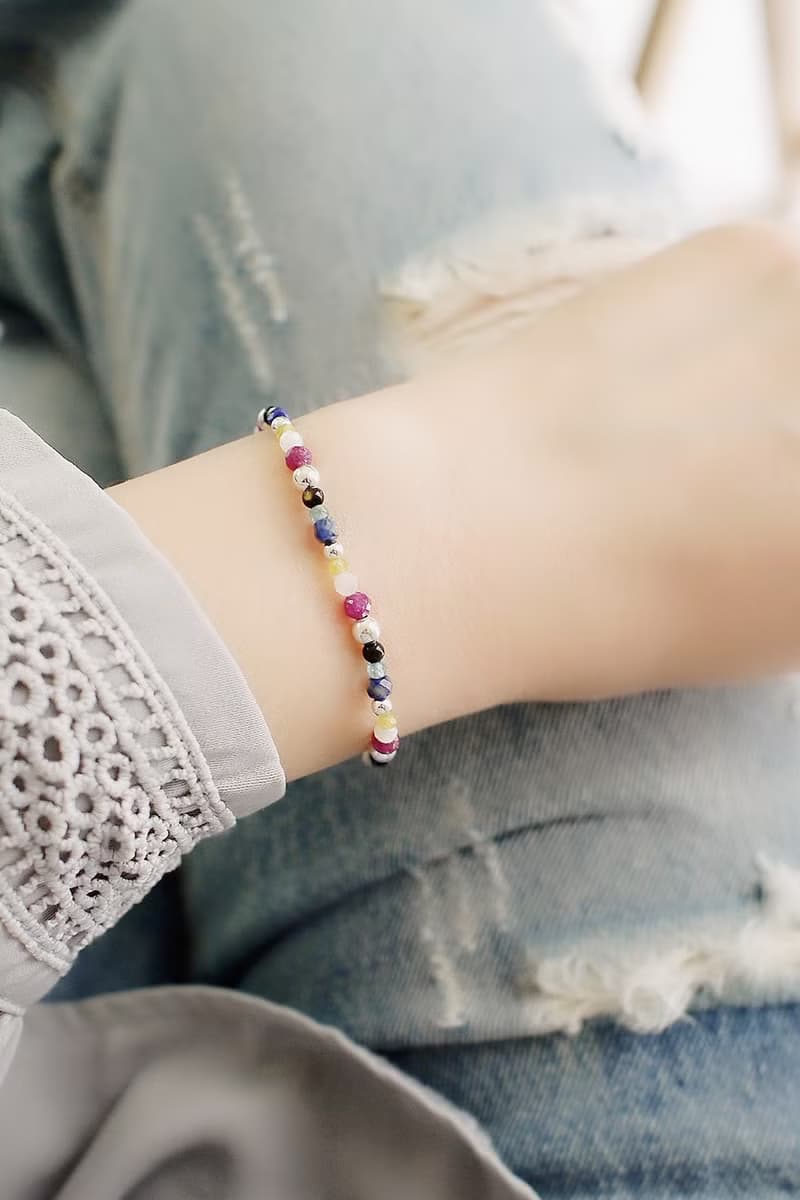 【飾品禮盒二入組】幸福之石純銀項鍊手鍊 碧璽水晶手串 情人節禮