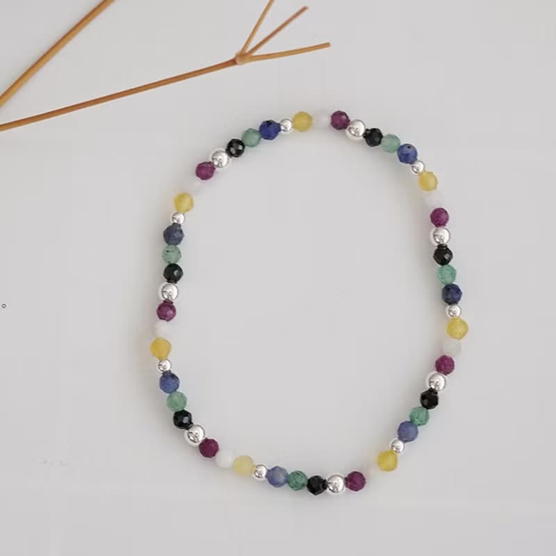 【飾品禮盒二入組】幸福之石純銀項鍊手鍊 碧璽水晶手串 情人節禮