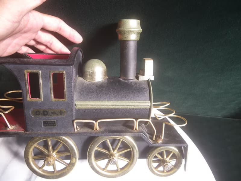 【老時光 OLD-TIME】早期二手台灣製蒸汽火車玻璃酒瓶酒杯組擺飾