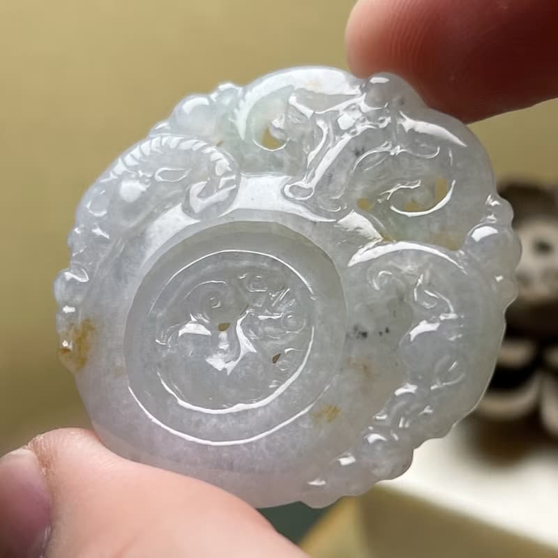 冰種飄花翡翠三羊開泰項鍊 | 天然緬甸玉A貨翡翠 | 送禮