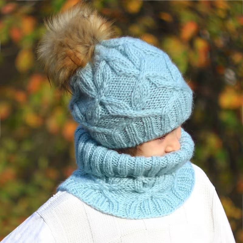 KNITTING PATTERN eternal scarf and hat The Paula cable set, Child/Adult sizes