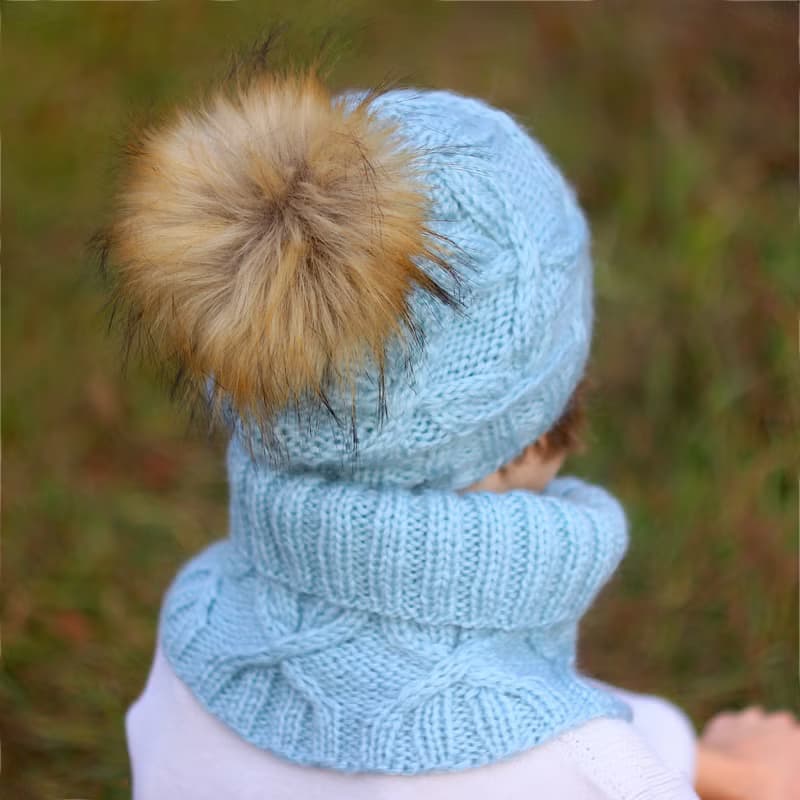 KNITTING PATTERN eternal scarf and hat The Paula cable set, Child/Adult sizes