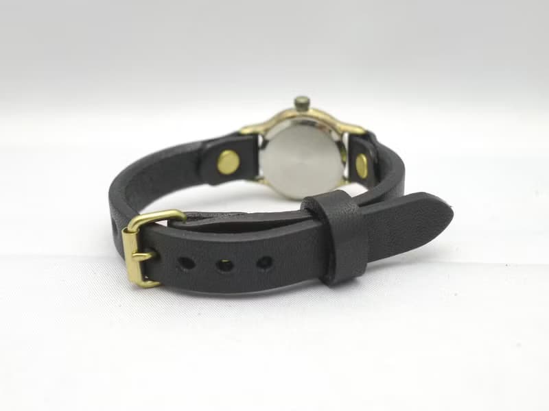 Lady on Time-B ブルーダイアル 手作り時計 HandCraftWatch  Lady's Brass (305B BL/BK)