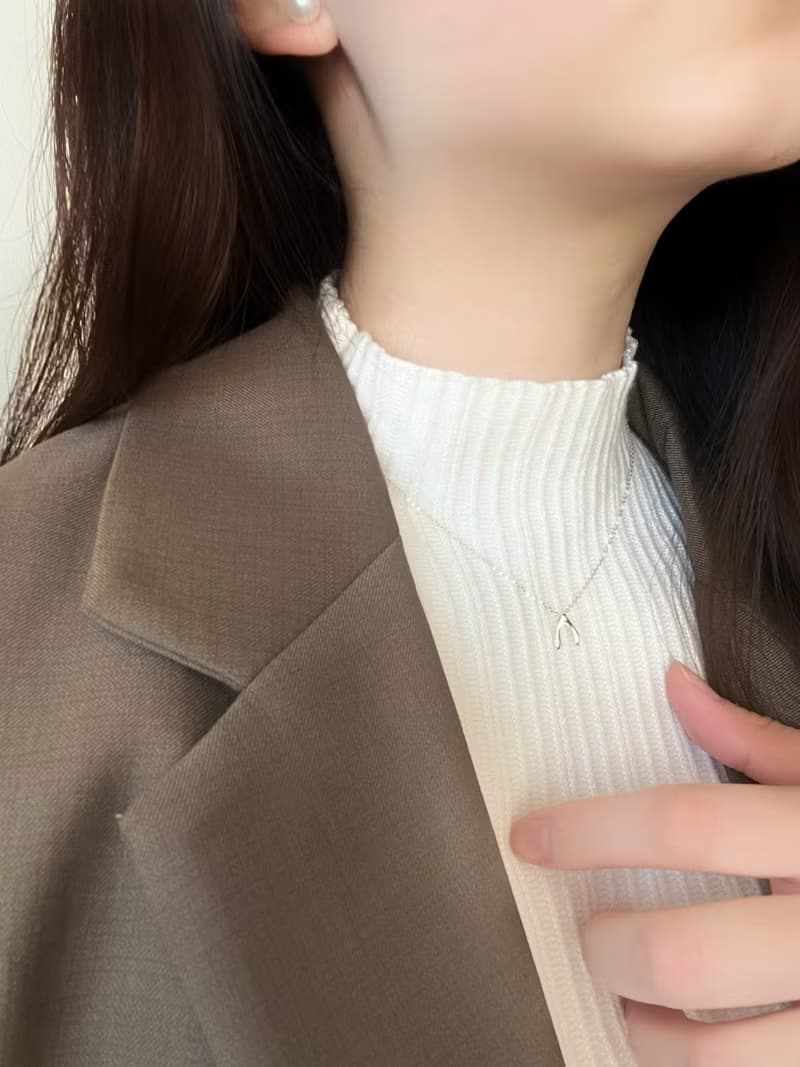 【精緻禮盒】純銀幸運骨項鍊－ # 925純銀 簡約 可愛  S925