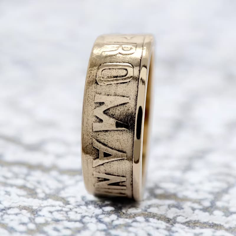 Romania Coin Ring 50 bani 2006 Romanian ring coin rings for men coin rings gift
