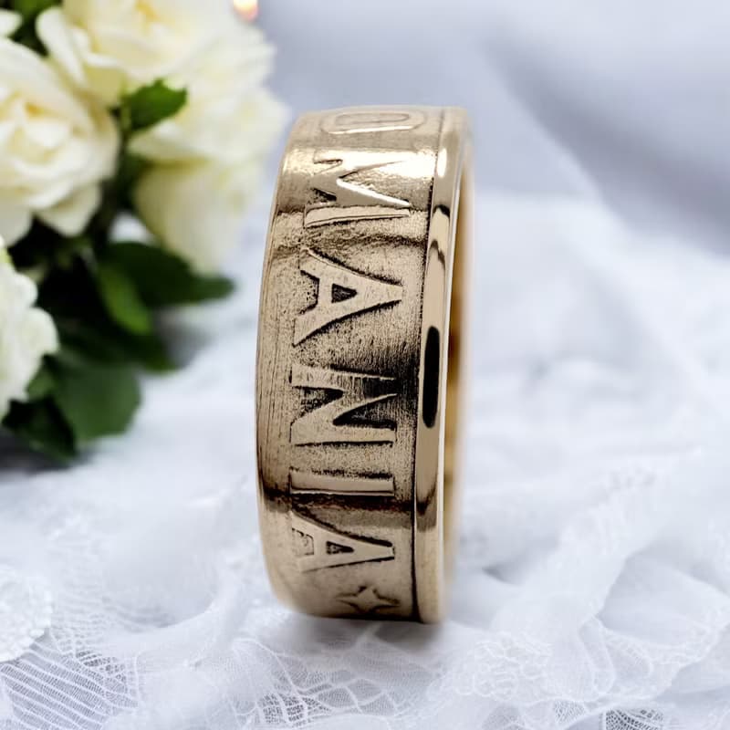 Romania Coin Ring 50 bani 2006 Romanian ring coin rings for men coin rings gift