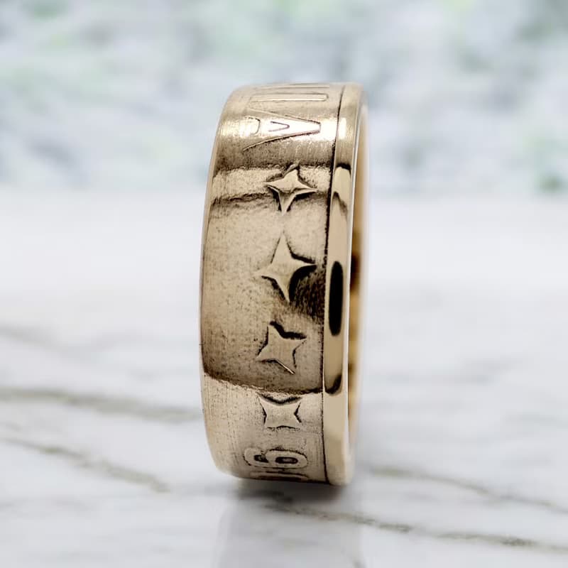 Romania Coin Ring 50 bani 2006 Romanian ring coin rings for men coin rings gift