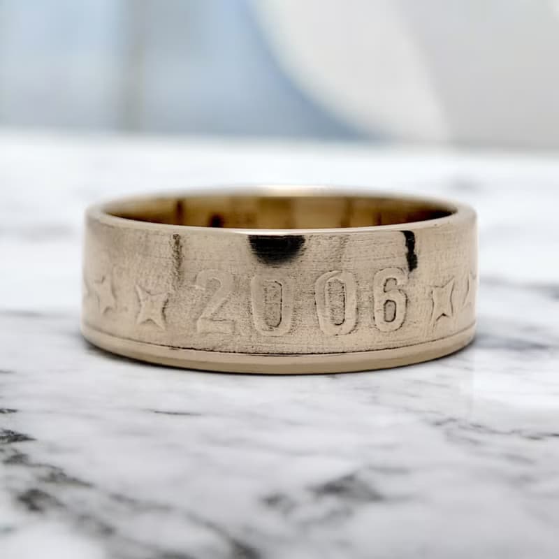 Romania Coin Ring 50 bani 2006 Romanian ring coin rings for men coin rings gift