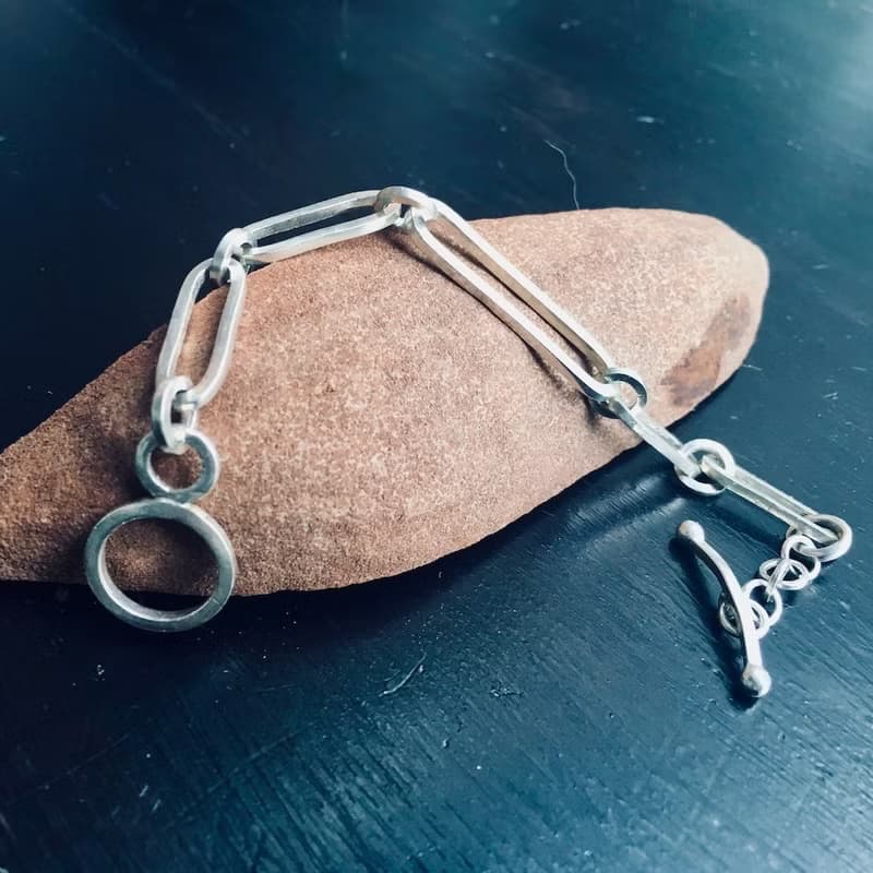 十一月的月亮-青冶金工手作的詩純銀手鍊,簡約玩符號,幸福中