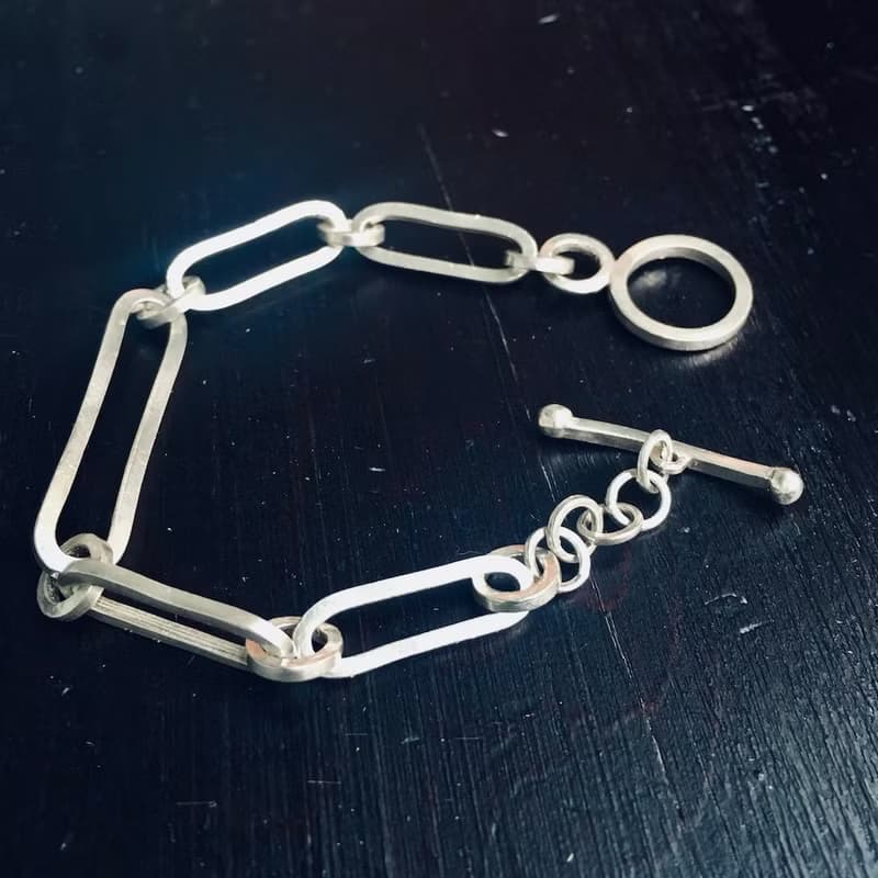 十一月的月亮-青冶金工手作的詩純銀手鍊,簡約玩符號,幸福中