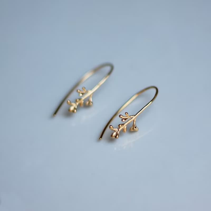 橄欖花蕾 耳針 花耳環