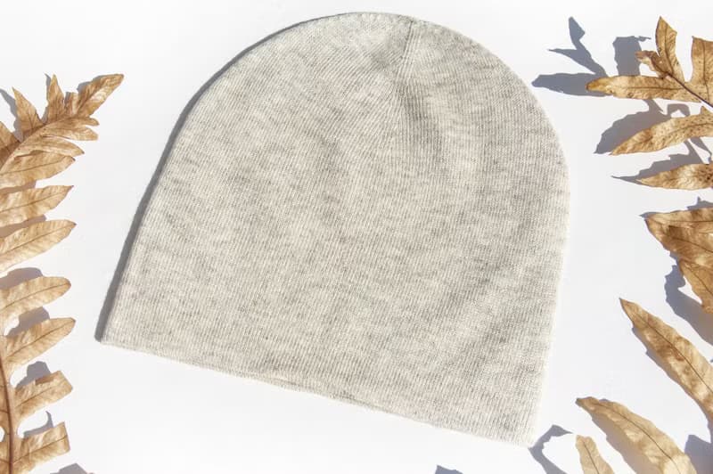 喀什米爾Cashmere針織羊絨帽 手工編織毛線帽 山羊絨編織帽-米灰