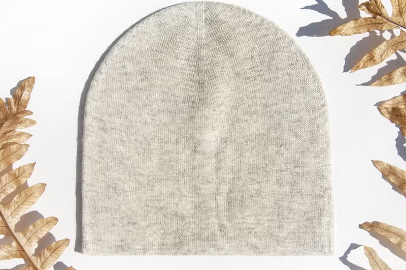 喀什米爾Cashmere針織羊絨帽 手工編織毛線帽 山羊絨編織帽-米灰