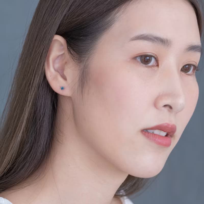 倫敦藍托帕石925純銀爪鑲設計轉珠耳環