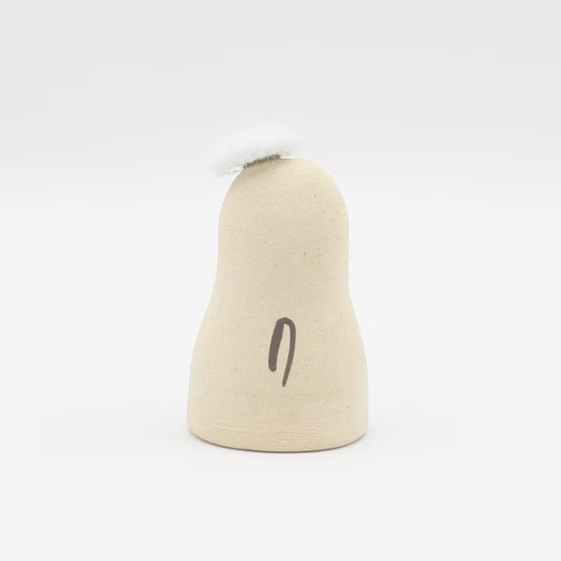 戴著貝雷帽的招財貓  手作陶偶