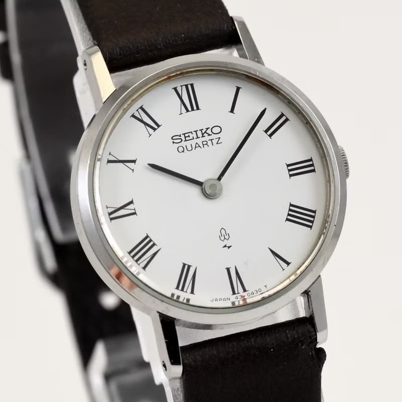 送料無料 SEIKO 女性用腕時計 クォーツ 製造1976年 24mm Round Roman Dial Ref43-0070 手錶 古董錶 復古手錶 日本直送
