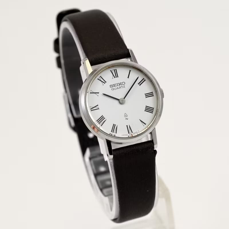送料無料 SEIKO 女性用腕時計 クォーツ 製造1976年 24mm Round Roman Dial Ref43-0070 手錶 古董錶 復古手錶 日本直送