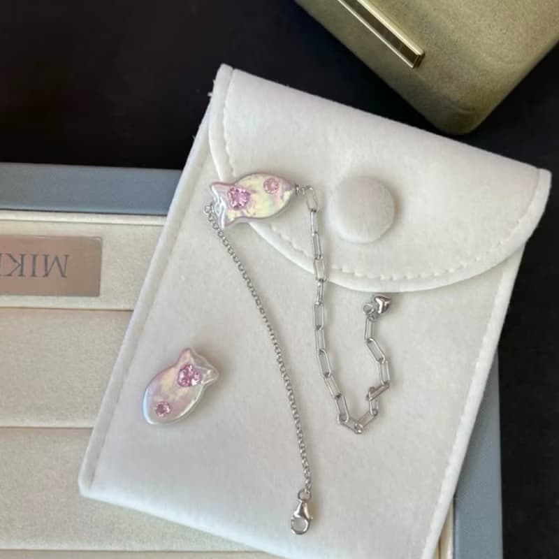 YuanPearl天然巴洛克小魚形狀珍珠手鍊設計款純銀手鍊