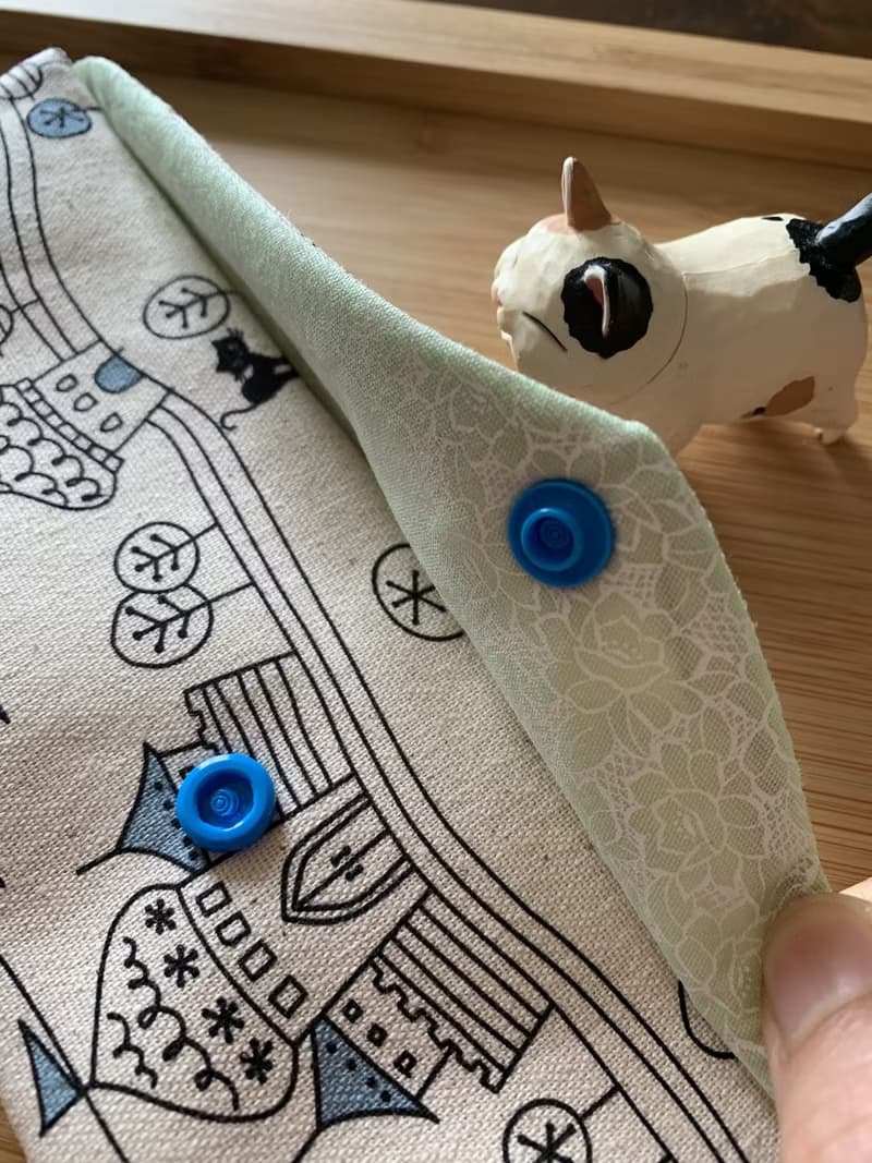 文青風環保筷袋 ~貓咪的溫柔 溫暖晴藍 收納 手作餐具袋 交換禮物